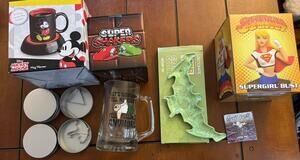 Disney Mickey Mug Warmer Family Guy Mug Lootcrate Pin Tray Supergirl Bust Cookie